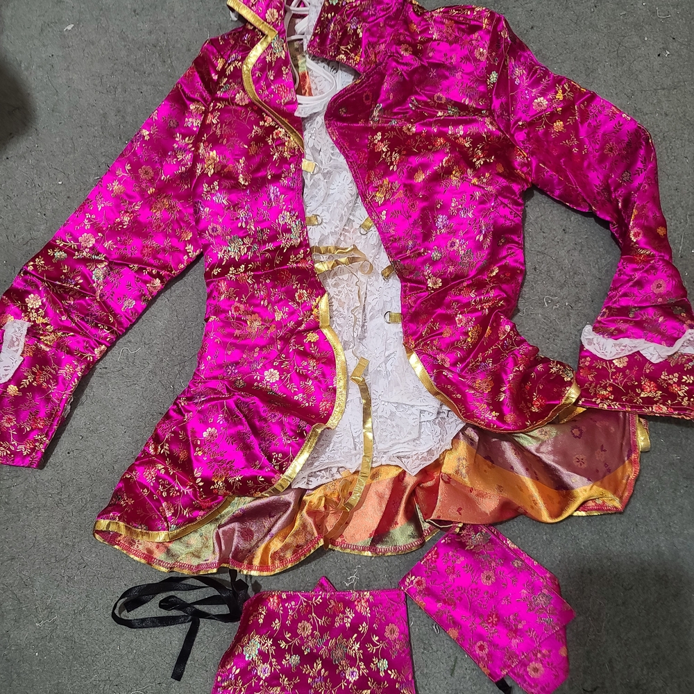 Sexy Halloween Costume Elegant Pink and Gold Women's Jacket